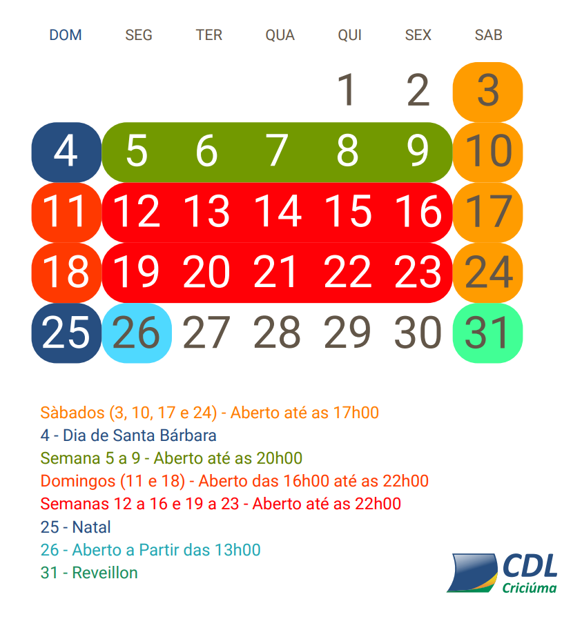 Natal 2022: Comércio de Criciúma inicia horário estendido nesta  segunda-feira - Economia - 4oito