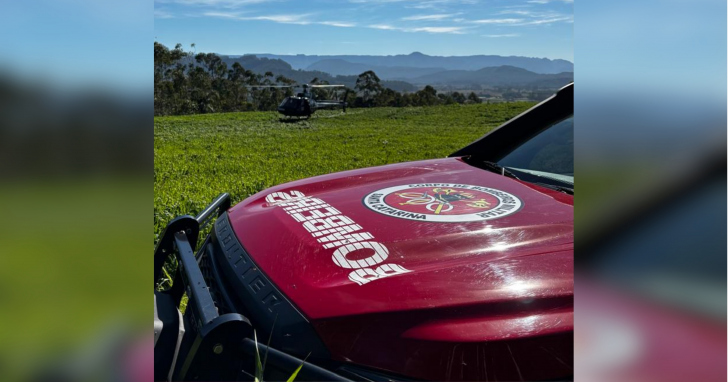 Homem é encontrado baleado em área de mata em Turvo | Foto: CBMSC/4oito
