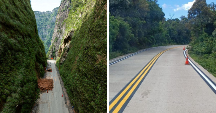 As obras em dois dos principais acessos turísticos da Serra Catarinense seguem avançando | Foto: Arquivo/4oito