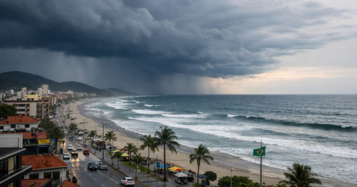 Tempo instável e temporais marca o primeiro dia do ano em SC | Foto: Imagem gerada com auxílio de IA/4oito