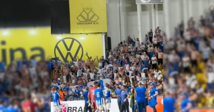 Torcedores do Avaí no setor visitante após a derrota no clássico - Foto: Reprodução/Instagram/@avaifc