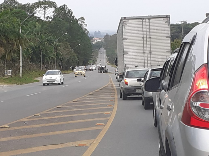 Trânsito ficou lento em Cocal do Sul / Divulgação