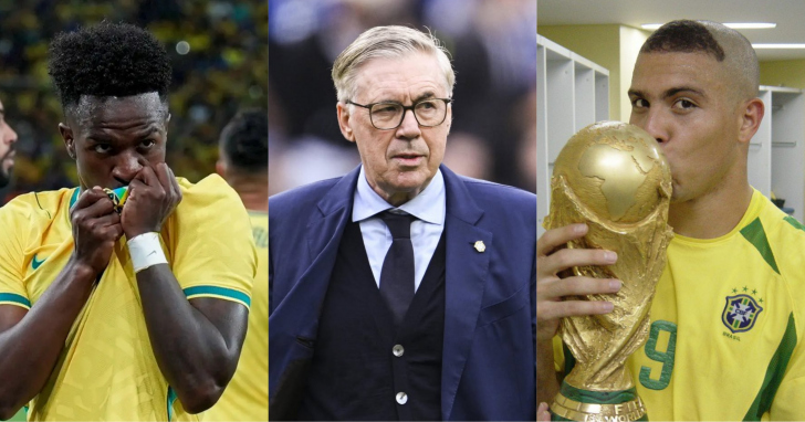 Seleção chega para a Copa do Mundo com maior jejum de títulos desde 1994, onde foi tetra nos Estados Unidos | Fotos: Rafael Ribeiro/CBF; Reprodução/@mrancelotti/Instagram; Reprodução/X/CBF