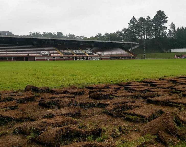 Estádio João Marcatto em obras em Jaraguá do Sul / Divulgação