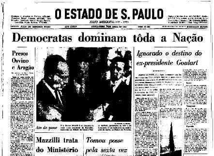 Reprodução / O Estado de São Paulo, abril de 1964