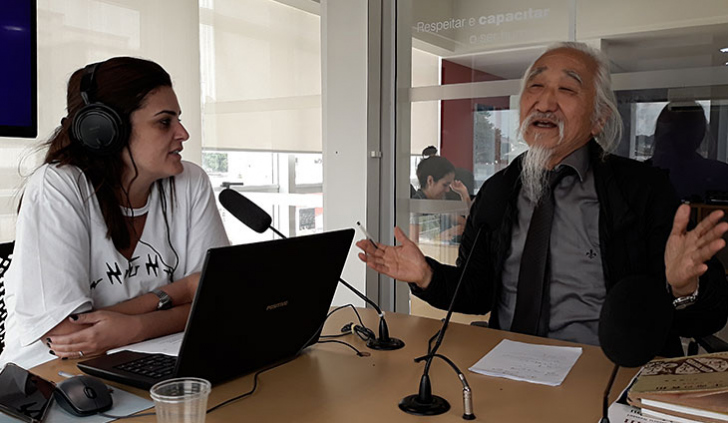 Professor Osvaldo Murahara no Programa do Avesso (foto: Mano Dal Ponte)