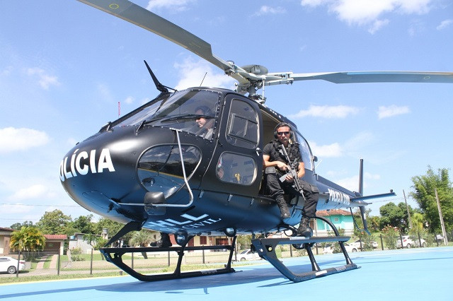 O helicóptero que serve ao Saer em Criciúma / Foto: Daniel Búrigo / 4oito / Arquivo