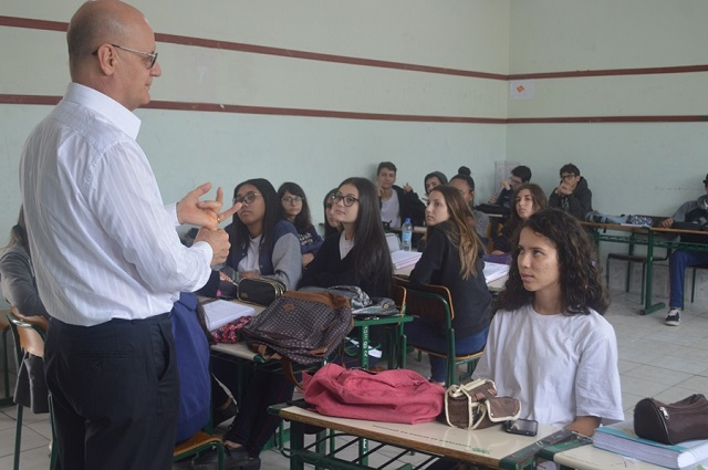 Secretário na escola Heriberto Hülse / Divulgação