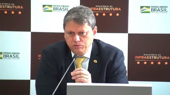 Ministro na reunião online com a bancada catarinense / Reprodução