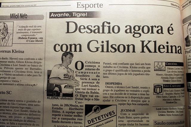 Foto: Reprodução Tribuna do Dia de 6 de agosto de 2003