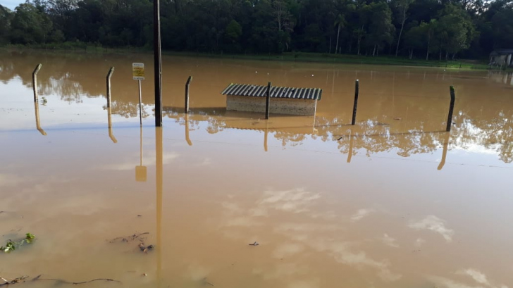 Muita água entre o Sangão, em Criciúma, e a Cidade Alta, em Forquilhinha / Divulgação