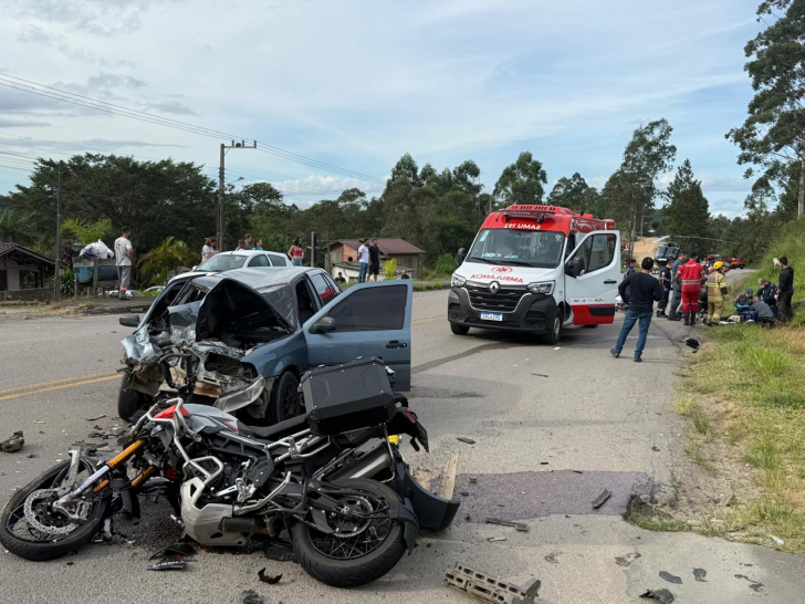 Acidente em Lauro Müller provocou a 14ª morte no ano na região da Amrec | Foto: Sarasul/divulgação/4oito