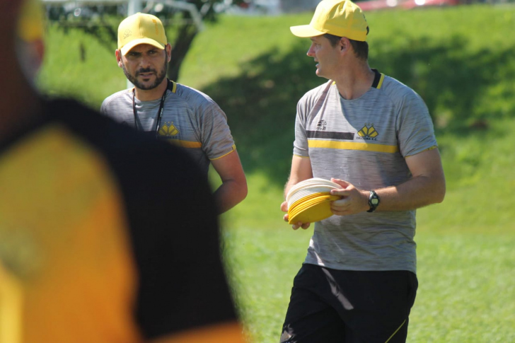 Alexandre Souza e Gaetano Lupatini (Foto: Celso da Luz / Criciúma EC)