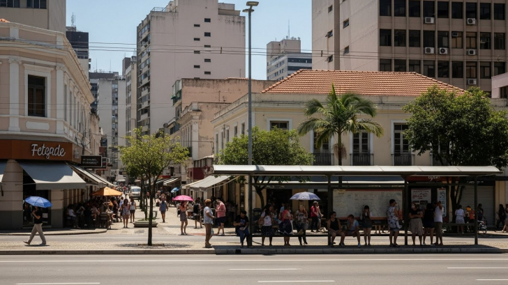 Calor intenso marca o verão em Santa Catarina, com temperaturas acima dos 35°C | Foto: imagem gerada com auxilio de IA/4Oito
