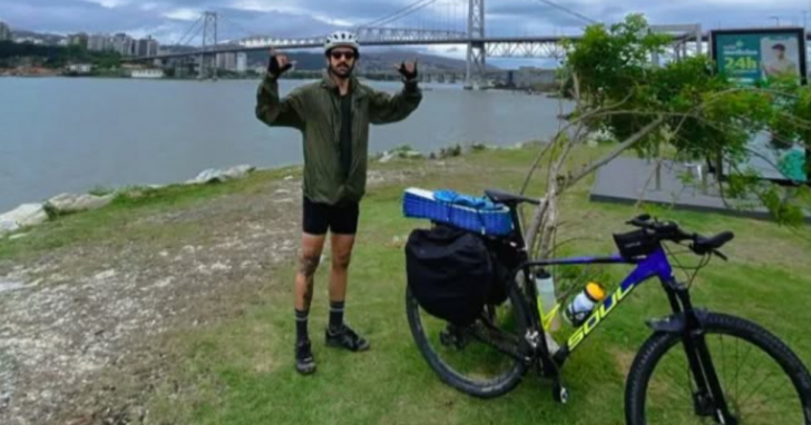 Célio Júnior faz viagem de 4,8 mil km pelo continente | Foto: Reprodução/Redes Sociais/@junior.pizzetti