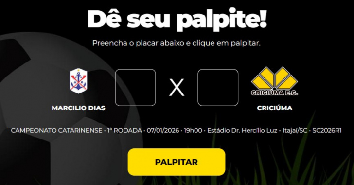 Bolão Bistek: dê seu palpite para Marcílio Dias x Criciúma | Foto: 4oito