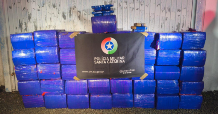 842 kg de maconha: apreensão chama atenção em Araranguá | Foto:PMSC