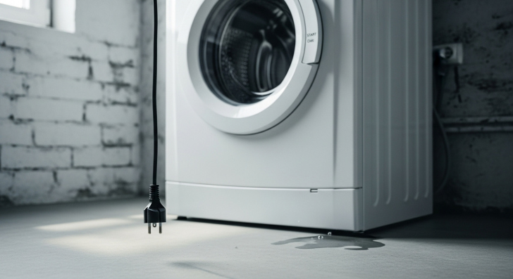 Máquina de lavar deve ser retirada da tomada durante tempestades para evitar danos elétricos | Foto: IA/4oito
