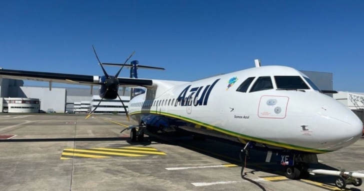 ATR 72 da Azul pode voltar a operar voos no Aeroporto de Forquilhinha | Foto:  Azul/divulgação/4oito