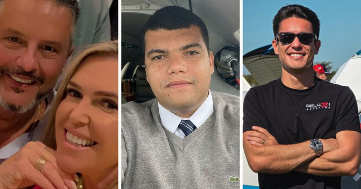 Casal de empresários, piloto e dono da empresa de aviação morreram na tragédia - Fotos: Reprodução/Redes sociais