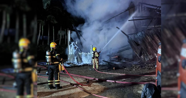 Cerca de 3,5 mil litros de água foram usados no combate às chamas I Foto: Divulgação/4oito
