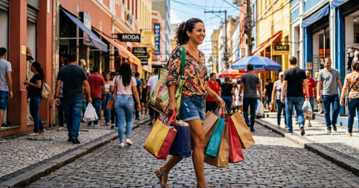 Campanha da Fecomércio incentiva compras locais e deve impulsionar vendas em SC | Foto: Imagem gerada com auxílio de IA/4oito