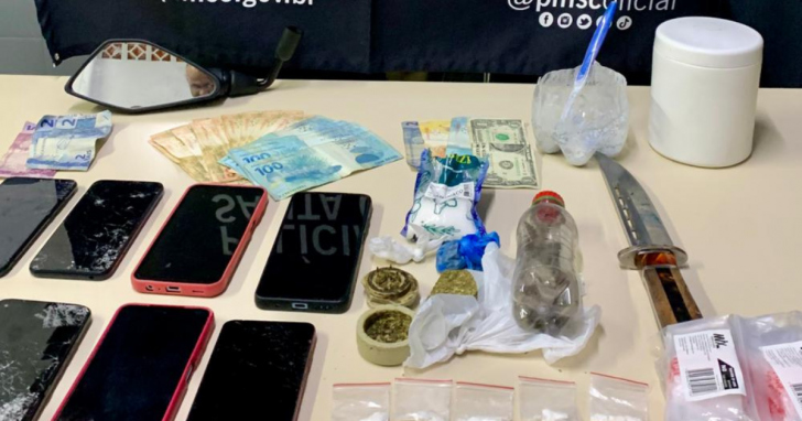 Cinco são presos em ação policial contra o tráfico em Urussanga/Foto: PM SC