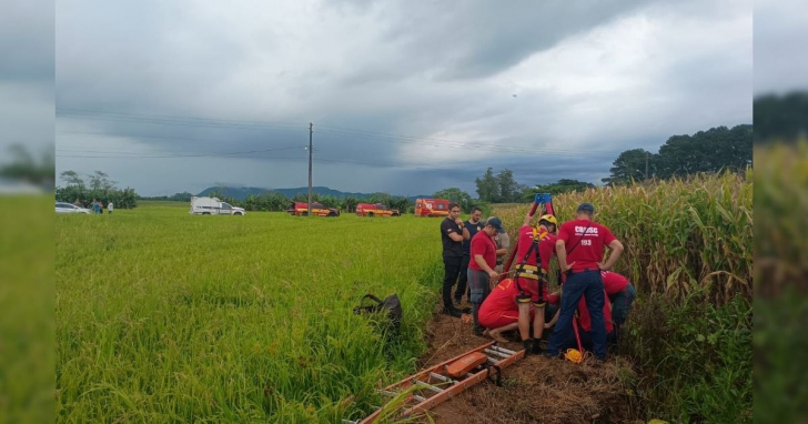 Área onde foram registrados os afogamentos em Forquilhinha | Foto: CBMSC/Divulgação/4oito