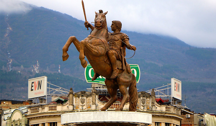 Estátua de Alexandre, o Grande, na capital da Macedônia