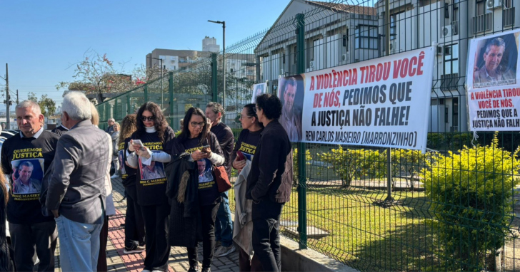 Os três réus envolvidos no assassinato de Reni Masiero (Marronzinho) foram condenados em 2025 | Foto: Sophia Rabelo/4oito