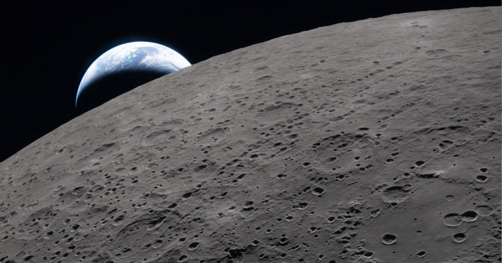 Terra aparece no horizonte em imagem capturada pela Artemis II | Foto: Nasa/Divulgação