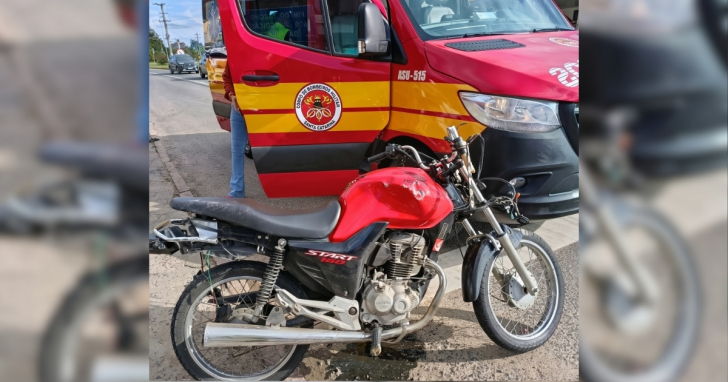 Motociclista ficou ferido após colisão registrada na SC-108 | Foto: Divulgação/SAMU