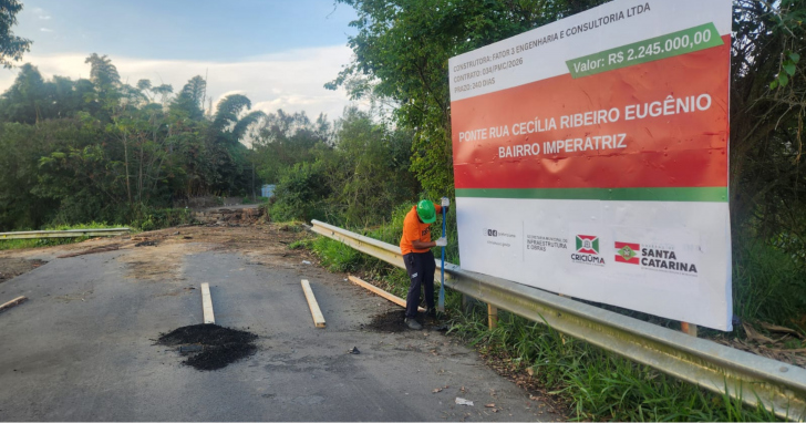 Ponte de concreto será construída no local que vitimou dois jovens - Foto: Prefeitura de Criciúma/4oito