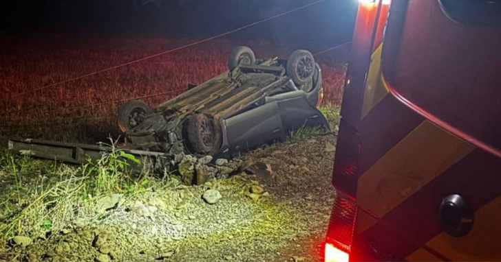 Acidente aconteceu por volta das 22h30, na Estrada Geral do bairro Pique do Meio | Foto: DIvulgação/CBMSC