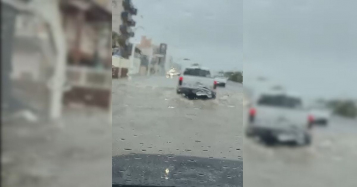 Ciclone extratropical provocou alagamentos no município | Vídeo: Reprodução/Redes sociais/4Oito