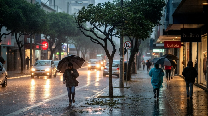 Defesa Civil monitora efeitos do ciclone extratropical em Criciúma | Foto: Imagem gerada com auxílio de IA/4Oito