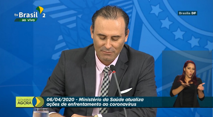 Ministro Mandetta não participa da apresentação dos números / Reprodução