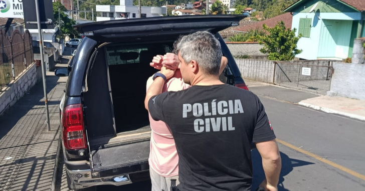 Polícia Civil de Orleans cumpriu mandado de prisão preventiva | Foto: Policia Civil//Divulgação
