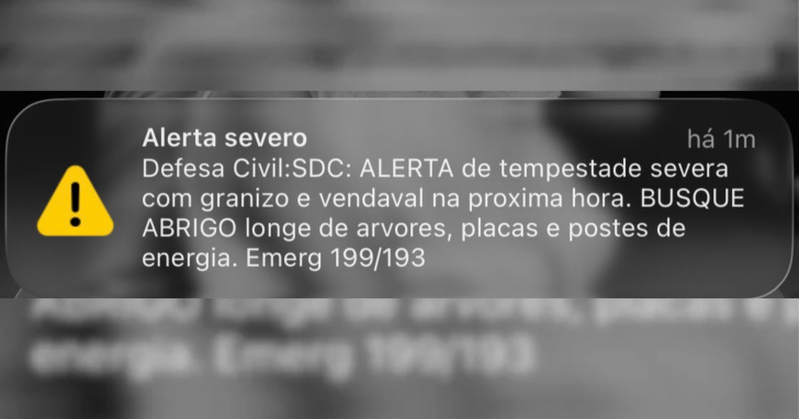 Defesa Civil emite alerta severo para tempestade com granizo e ventos fortes em Criciúma e região | Foto: Arquivo/4oito