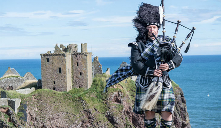 A gaita de fole é um instrumento bem popular na Escócia