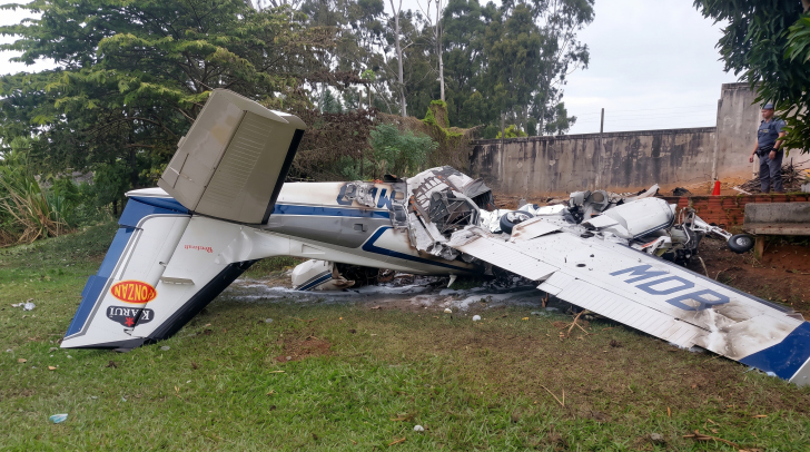 Queda aconteceu poucos instantes após a decolagem do bimotor | Foto: Divulgação/Defesa Civil