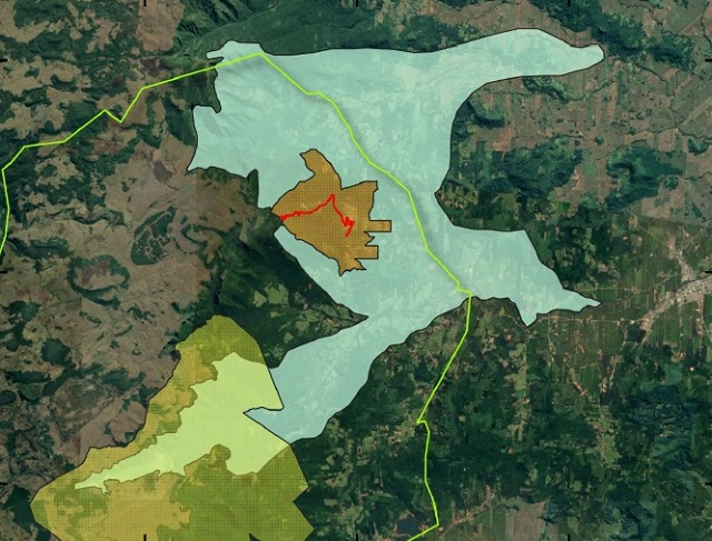 O mapa da região onde a estrada será aberta / Divulgação