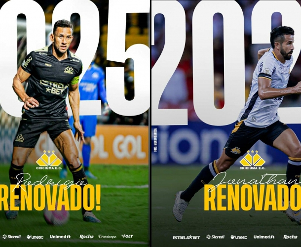 Rodrigo e Jonathan renovam com o Criciúma
