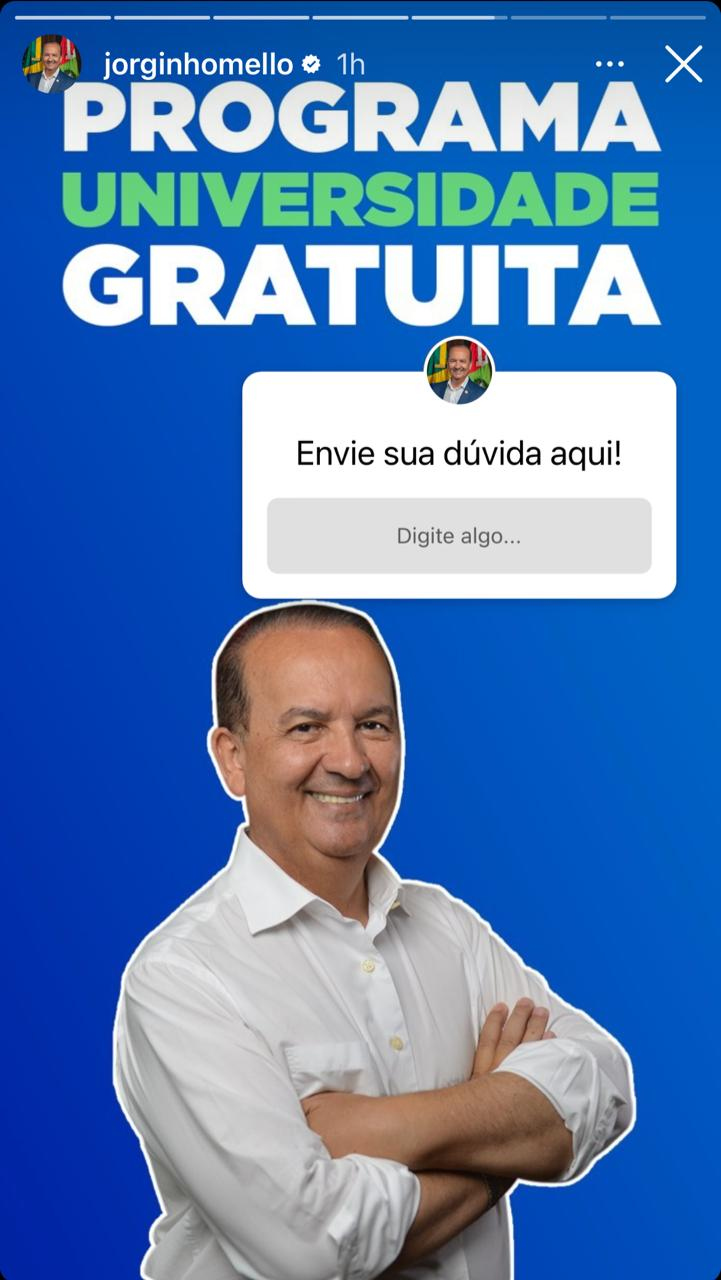 Jorginho Mello abre caixinha de perguntas para tirar dúvidas sobre o Universidade Gratuita