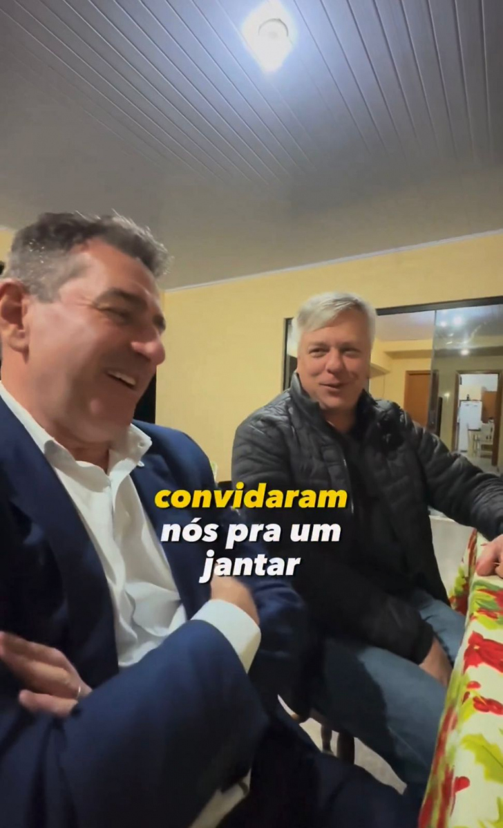 Deputados Valdir Cobalchini e Fabiano da Luz no jantar de R$ 450 mil