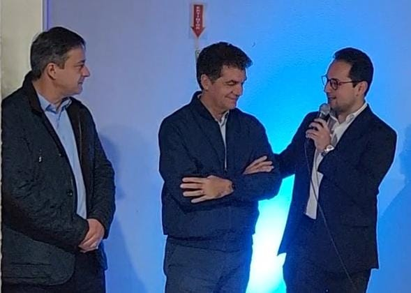 Salvaro e Vaguinho com Marcos Meller, o candidato a vice