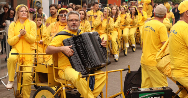 Notícia - Polentopéia leva cultura italiana ao público durante a Festa da Gastronomia em Nova Veneza  