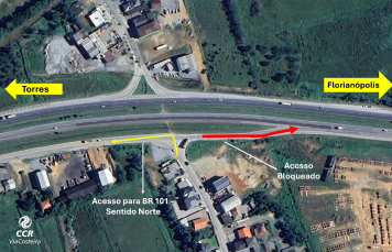 Notícia - Obras de adequação irão mudar acesso à BR-101 Sul/SC em Paulo Lopes
