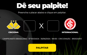 Notícia - Bolão Bistek: dê seu palpite para Criciúma e Internacional