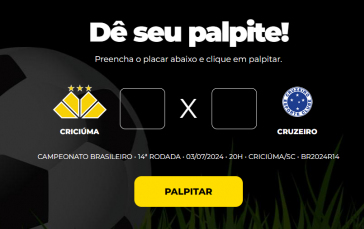 Notícia - Bolão Bistek: dê seu palpite para Criciúma e Cruzeiro